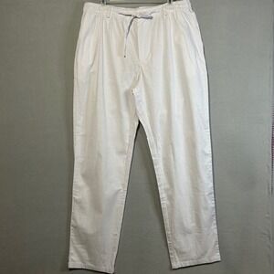 Sailwind Mens Linen Blend Casual Pants Drawstring Waist White Size 38